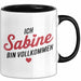 Sabine Tasse Geschenk Ich Bin Vollkommen Sabine Geschenkidee Geburtstag Schwarz Trendation
