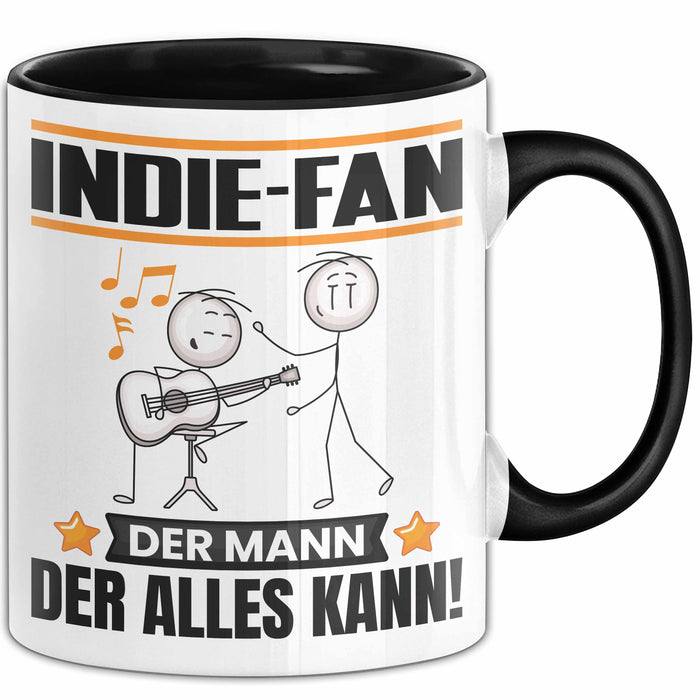 Indie-Fan Tasse Geschenk für Indie-Fan Der Mann Der Alles Kann Geschenkidee zum Geburtstag Schwarz Trendation