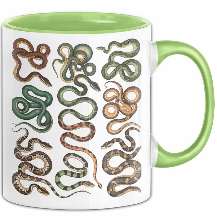 Reptil Schlangen Tier Tasse Geschenk Lustige Geschenkidee Spruch Grün Trendation