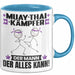 Muay-Thai-Kämpfer Tasse Geschenk für Muay-Thai-Kämpfer Der Mann Der Alles Kann Geschenkidee zum Geburtstag Blau Trendation