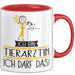 Geschenk für Tierärztin Tasse Lustige Geschenkidee Geburtstag Ich Bin Tierärztin Ich Darf Das Rot Trendation