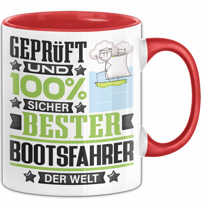 Bootsfahrer Geschenk Lustiger Spruch für Bootsfahrer Geschenkidee Bester Bootsfahrer Der Welt Rot Trendation