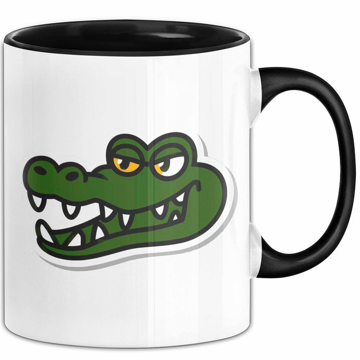 Krokodil Tier Tasse Geschenk Lustige Geschenkidee Spruch Schwarz Trendation