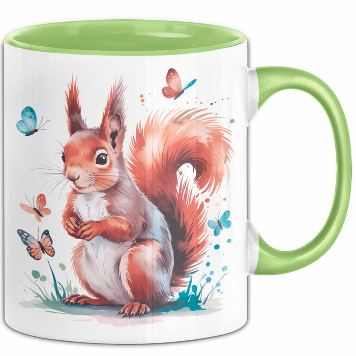 Eichhörnchen Tierliebhaber Tasse Geschenk Lustige Geschenkidee Spruch Grün Trendation