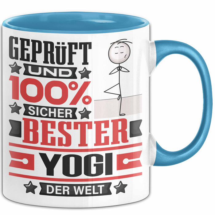 Yogi Geschenk Lustiger Spruch für Yogi Geschenkidee Bester Yogi Der Welt Blau Trendation
