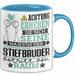Stiefbruder Geschenk Tasse Lustiger Spruch Erheben Sie Sich Der Stiefbruder Betritt den Raum Blau Trendation