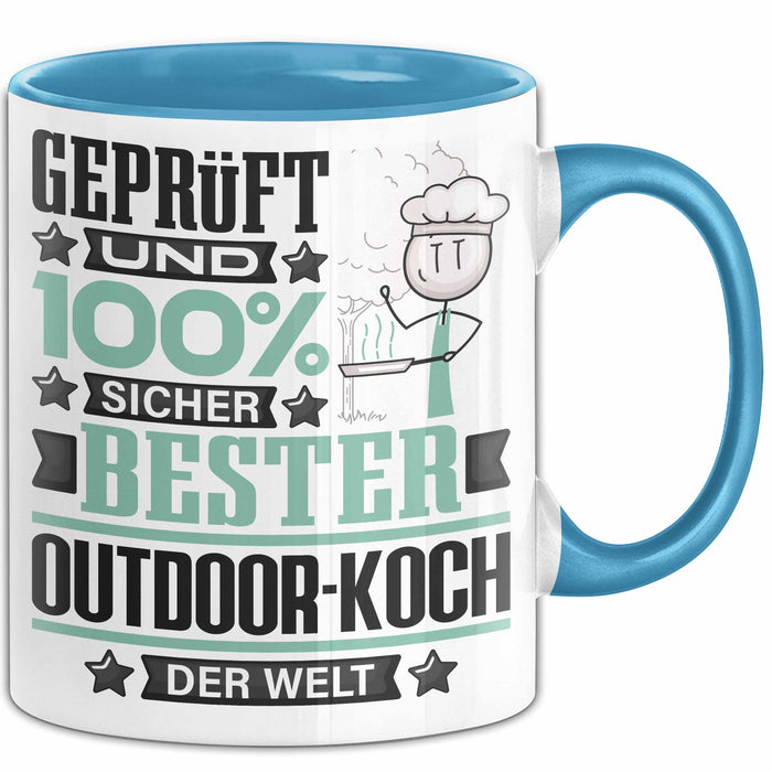 Outdoor-Koch Geschenk Lustiger Spruch für Outdoor-Koch Geschenkidee Bester Outdoor-Koch Der Welt Blau Trendation