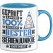Serienjunkie Geschenk Lustiger Spruch für Serienjunkie Geschenkidee Bester Serienjunkie Der Welt Blau Trendation