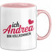 Andrea Tasse Geschenk Ich Bin Vollkommen Andrea Geschenkidee Geburtstag Rosa Trendation