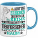 Tierforscher Geschenk Tasse Lustiger Spruch Erheben Sie Sich Der Tierforscher Betritt den Raum Blau Trendation