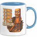 Tung Tung Tung Tung Sahur Tasse Meme Italienisch Geschenk Lustig Becher Blau Trendation