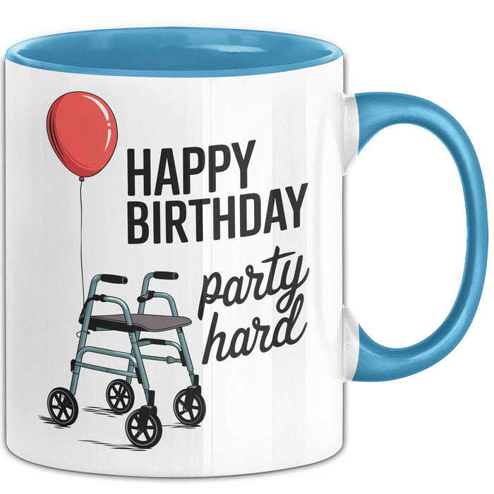 Geburtstagsfeier Tasse Geschenk Lustige Geschenkidee Spruch Alles Gute Zum Geburtstag Feier Richtig Blau Trendation