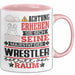 Wrestler Geschenk Tasse Lustiger Spruch Erheben Sie Sich Der Wrestler Betritt den Raum Rosa Trendation