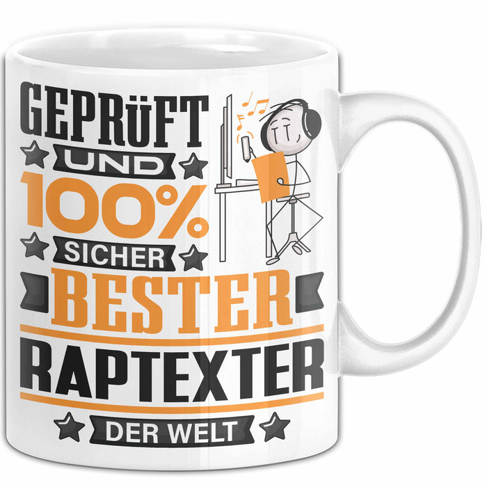 Raptexter Geschenk Lustiger Spruch für Raptexter Geschenkidee Bester Raptexter Der Welt Weiß Trendation