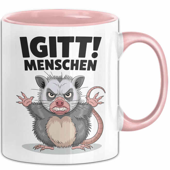 Sarkastischer Sarkasmus Introvertierter Tasse Geschenk Lustige Geschenkidee Spruch Igitt Menschen Rosa Trendation