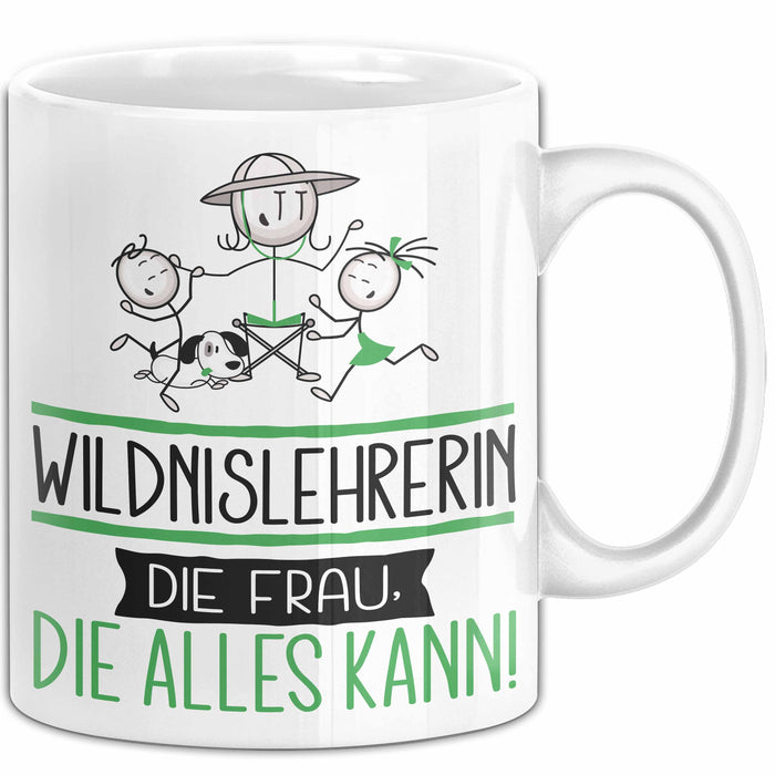 Wildnislehrerin Geschenk Tasse Becher Die Frau Die Allen Kann Geschenkidee für eine Wildnislehrerin Lustig Weiß Trendation