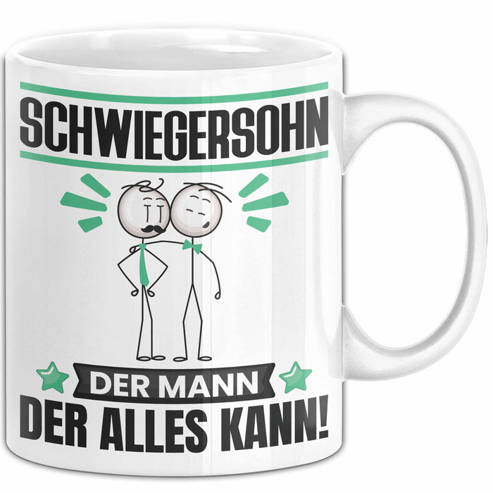 Schwiegersohn Tasse Geschenk für Schwiegersohn Der Mann Der Alles Kann Geschenkidee zum Geburtstag Weiß Trendation