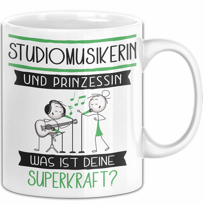 Studiomusikerin Und Prinzessin Tasse Geschenk Für Eine Studiomusikerin Geburtstag Was Ist Deine Superkraft Weiß Trendation