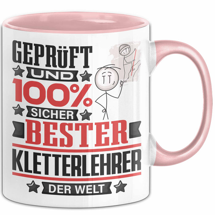 Kletterlehrer Geschenk Lustiger Spruch für Kletterlehrer Geschenkidee Bester Kletterlehrer Der Welt Rosa Trendation