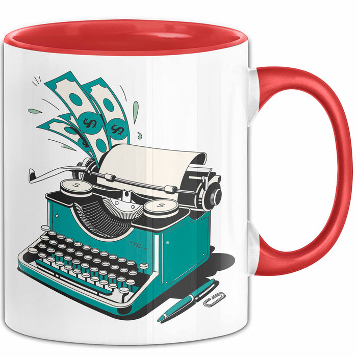 Freiberuflicher Autor Tasse Geschenkidee für Wortliebhaber Rot Trendation