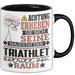 Triathlet Geschenk Tasse Lustiger Spruch Erheben Sie Sich Der Triathlet Betritt den Raum Schwarz Trendation
