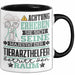 Tierarzthelfer Geschenk Tasse Lustiger Spruch Erheben Sie Sich Der Tierarzthelfer Betritt den Raum Schwarz Trendation