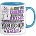 Vogelzüchter Geschenk Tasse Lustiger Spruch Erheben Sie Sich Der Vogelzüchter Betritt den Raum Blau Trendation