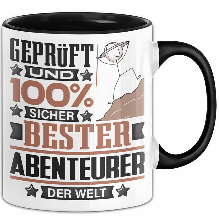 Abenteurer Geschenk Lustiger Spruch für Abenteurer Geschenkidee Bester Abenteurer Der Welt Schwarz Trendation