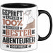 Abenteurer Geschenk Lustiger Spruch für Abenteurer Geschenkidee Bester Abenteurer Der Welt Schwarz Trendation