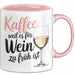 Weintrinker Kaffeetrinker Tasse Geschenk Lustige Geschenkidee Spruch Kaffee Weil Es Für Wein Zu Früh Ist Rosa Trendation