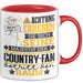 Country-Fan Geschenk Tasse Lustiger Spruch Erheben Sie Sich Der Country-Fan Betritt den Raum Rot Trendation