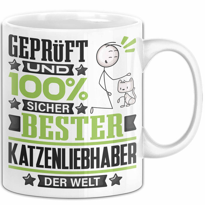 Katzenliebhaber Geschenk Lustiger Spruch für Katzenliebhaber Geschenkidee Bester Katzenliebhaber Der Welt Weiß Trendation
