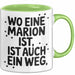 Marion Tasse Geschenk Wo Eine Marion Ist Ist Auch Ein Weg Geschenkidee Becher mit Name Grün Trendation