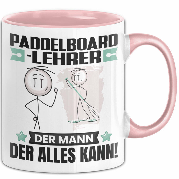 Paddelboard-Lehrer Tasse Geschenk für Paddelboard-Lehrer Der Mann Der Alles Kann Geschenkidee zum Geburtstag Rosa Trendation