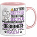 Designer Geschenk Tasse Lustiger Spruch Erheben Sie Sich Der Designer Betritt den Raum Rosa Trendation