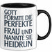 Heidrun Tasse Geschenk Gott Formte Die Perfekte Frau Heidrun Geschenkidee Schwarz Trendation