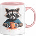 Waschbär Tierliebhaber Kaffee Tasse Geschenk Lustige Geschenkidee Spruch Rosa Trendation