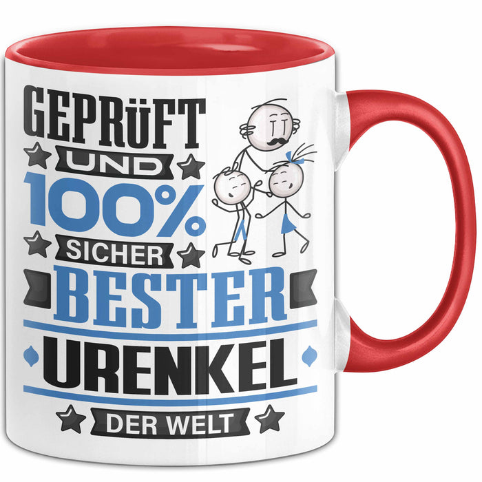 Urenkel Geschenk Lustiger Spruch für Urenkel Geschenkidee Bester Urenkel Der Welt Rot Trendation
