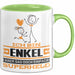 Enkel Geschenk Tasse Ich Bin Enkel Aber Sag Doch Einfach Superheld Lustige Geschenkdiee für Enkel Kaffee-Becher Grün Trendation