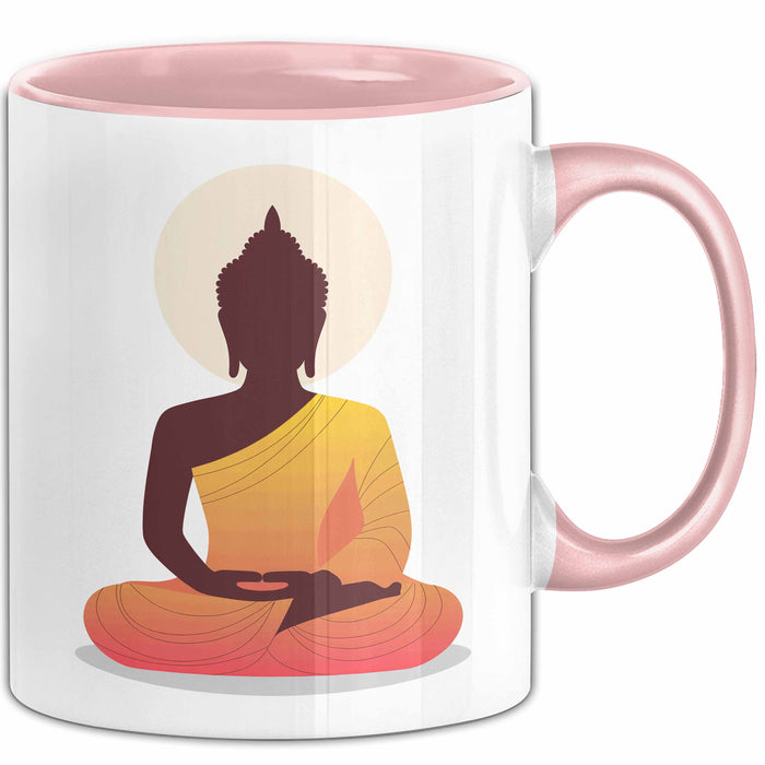 Buddha Zen Buddhismus Yoga Meditation Spirituell Tasse Geschenk Lustige Geschenkidee Spruch Rosa Trendation
