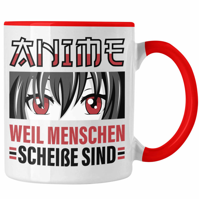 TRENDATION Anime Tasse Geschenk Spruch Kaffeetasse Rot Trendation