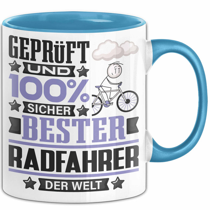 Radfahrer Geschenk Lustiger Spruch für Radfahrer Geschenkidee Bester Radfahrer Der Welt Blau Trendation
