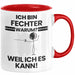 Fechter Geschenk Tasse Lustiger Spruch Ich Bin Fechter Warum Weil Ich Es Kann Geschenkidee Bester Fechter Geburtstag Kaffee-Becher Rot Trendation