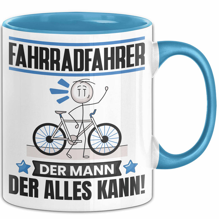 Fahrradfahrer Tasse Geschenk für Fahrradfahrer Der Mann Der Alles Kann Geschenkidee zum Geburtstag Blau Trendation