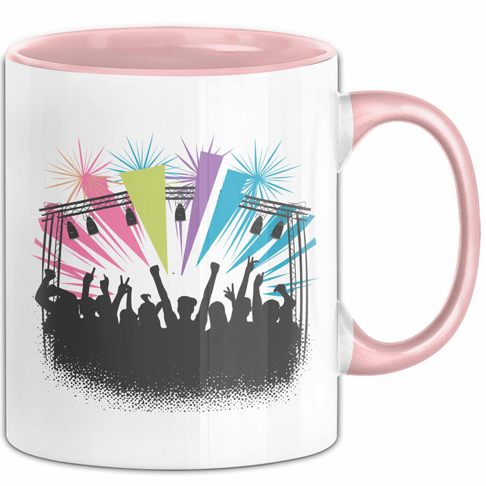 Festivalgänger Tasse Geschenkidee für Live Musik Süchtige Rosa Trendation