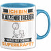 Katzenbetreuer Tasse Geschenk für Katzenbetreuer Geburtstag Lustiger Spruch Kaffee-Becher Was Ist Deine Superkraft Blau Trendation