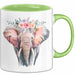 Elefant Tier Blumen Tasse Geschenk Lustige Geschenkidee Spruch Grün Trendation