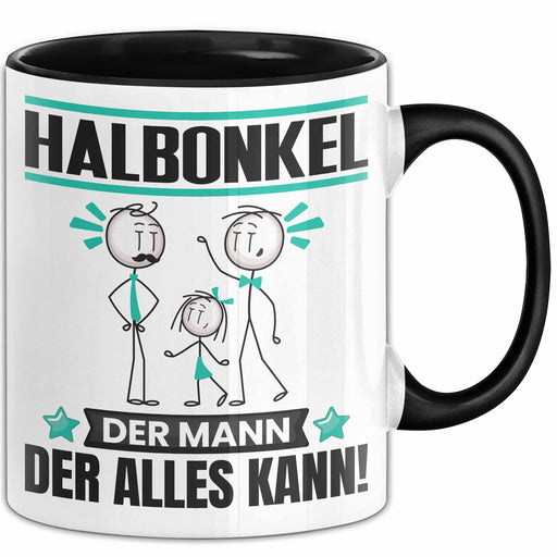 Halbonkel Tasse Geschenk für Halbonkel Der Mann Der Alles Kann Geschenkidee zum Geburtstag Schwarz Trendation