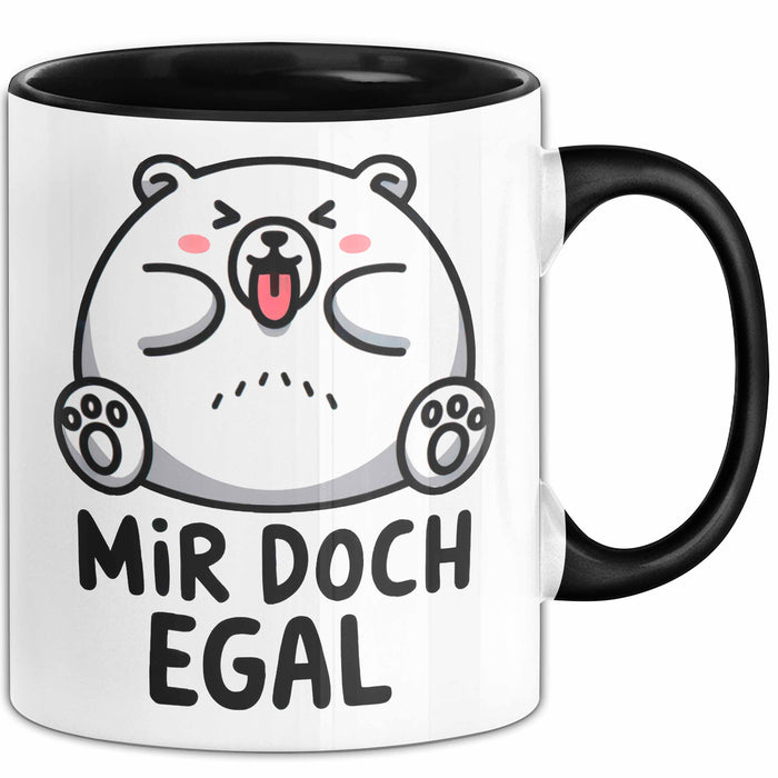 Sarkastischer Bär Tasse Geschenk Lustige Geschenkidee Spruch Mir Doch Egal Schwarz Trendation