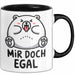 Sarkastischer Bär Tasse Geschenk Lustige Geschenkidee Spruch Mir Doch Egal Schwarz Trendation
